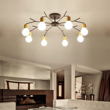 Load image into Gallery viewer, Twig and wood style farmhouse and cabin style ceiling light fixture
