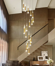 Load image into Gallery viewer, Modern polished gold candle chandelier
