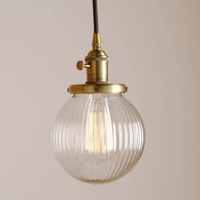 Vintage Textured Glass Globe Pendant Lights