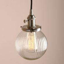 Load image into Gallery viewer, Modern Glass Globe Pendant Light with Brushed Nickel Finish

