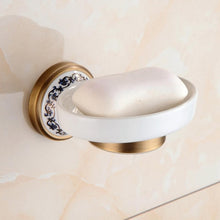 Load image into Gallery viewer, Antique Brass Bathroom Hardware Set
