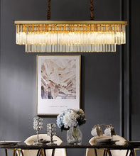 Load image into Gallery viewer, gold Modern Glass Crystal Chandelier
