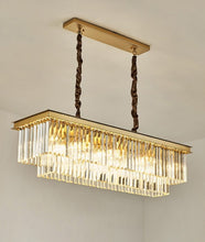 Load image into Gallery viewer, gold glass crystal chandelier
