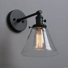 Load image into Gallery viewer, Vintage Glass Wall Sconce in Black
