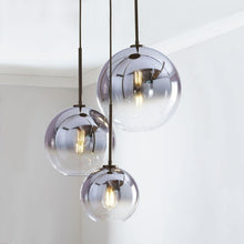 Load image into Gallery viewer, Gradient Silver Modern Glass Globe Pendant Lights

