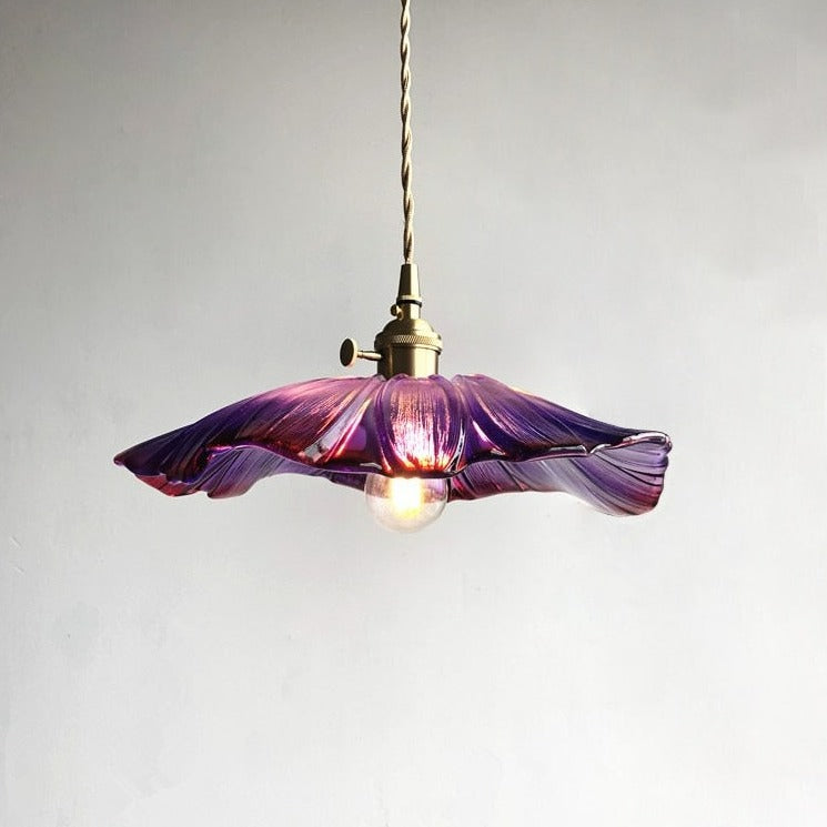 Violet glass pendant light