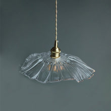 Load image into Gallery viewer, Detailed floral clear glass pendant light
