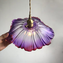 Load image into Gallery viewer, Detailed violet glass pendant light
