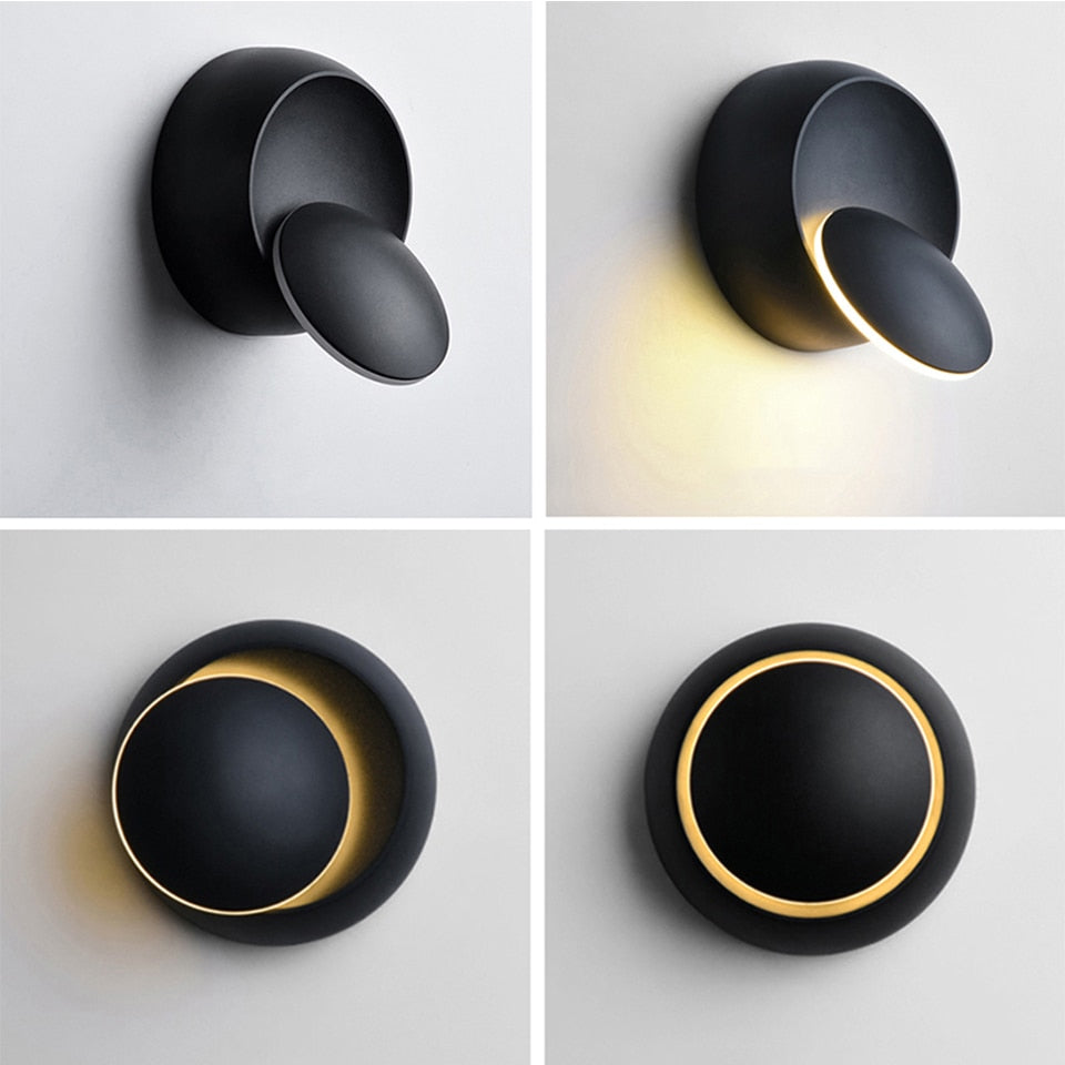 matte black modern rotatable wall sconce