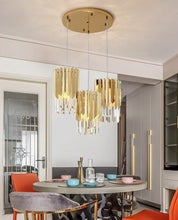 Load image into Gallery viewer, Glass and Stainless Steel Pendant Light Fixture
