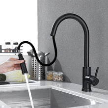 Load image into Gallery viewer, Retractable pullout faucet in black
