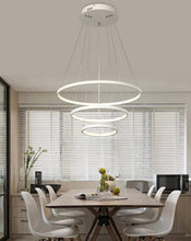 Load image into Gallery viewer, Three ring white modern ring chandelier for dinign room
