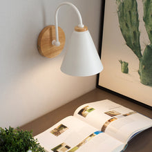 Load image into Gallery viewer, Nordic Wooden Wall Sconce in White
