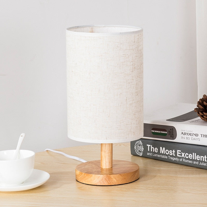 Lámpara De Mesa De Madera Flotante Natural - 42cm De Altura, Estilo Rústico Moderno