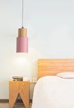 Load image into Gallery viewer, Nordic Wooden Base Pendant Light in Pink
