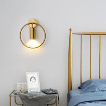 Load image into Gallery viewer, Modern Brass-finish Circular Wall Sconce

