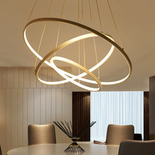 Load image into Gallery viewer, Gold modern ring chandelier
