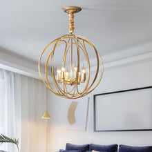 Load image into Gallery viewer, Large modern cage pendant light for master bedroom
