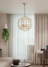 Load image into Gallery viewer, Modern cage pendant light fixture for master bedroom
