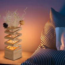Load image into Gallery viewer, Accordion wooden lamp
