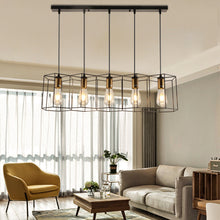 Load image into Gallery viewer, Minimal Geometric metal frame hexagon chandelier with Five Bulbs
