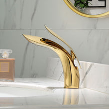 Load image into Gallery viewer, Designer gold bathroom faucet
