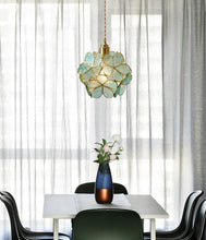Load image into Gallery viewer, Light Blue Glass Flower Pendant Lights
