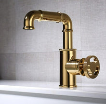 Load image into Gallery viewer, Polished Gold Retro Brass Bathroom Faucet
