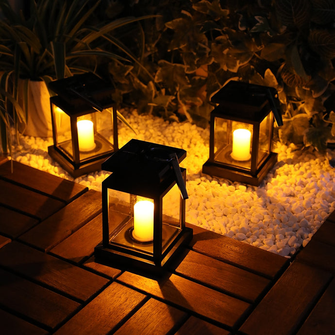 Outdoor solar powered lantern