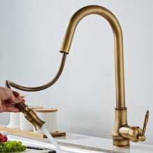 Load image into Gallery viewer, Antique Bronze Retractable Touch Control Kitchen Faucet
