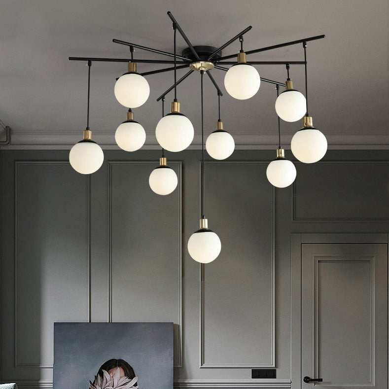 Neo modern style frosted glass globe chandelier