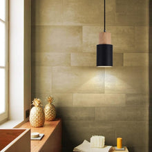 Load image into Gallery viewer, Nordic Wooden Base Pendant Light in Black

