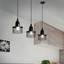 Load image into Gallery viewer, Industrial Chic Hanging Kitchen Island Pendant Lights in Black Finish
