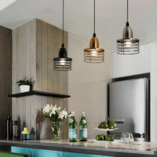 Load image into Gallery viewer, Industrial Chic Kitchen Island Pendant Lighting finished in Black, Brass or Brushed Nickel

