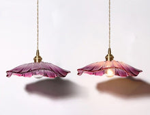 Load image into Gallery viewer, Purple floral pendant light
