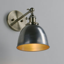 Load image into Gallery viewer, Polished Metal Vintage Farmhouse Wall Sconce
