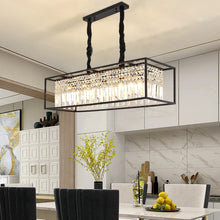 Load image into Gallery viewer, Modern Glass Crystal Chandelier in black
