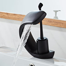 Load image into Gallery viewer, modern curved bathroom faucet in black
