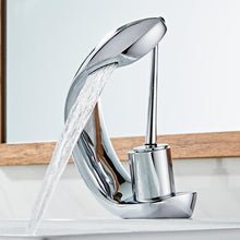 Load image into Gallery viewer, Modern chrome curved bathroom faucet
