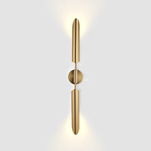 Load image into Gallery viewer, Ultra Modern Narrow Brass Wall Sconce Back Lighting
