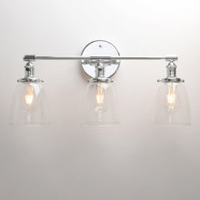 Load image into Gallery viewer, Vintage three bulb chrome wall lamp
