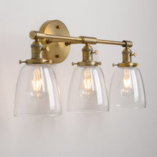 Load image into Gallery viewer, Antique Brass Vintage Multi-Bulb Wall Sconce
