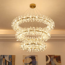 Load image into Gallery viewer, Modern Three Ring Glass Crystal Chandelier
