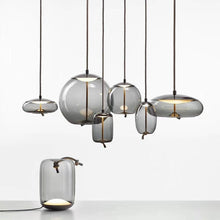 Load image into Gallery viewer, Gray glass lampshade pendant lights
