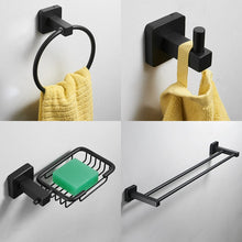 Load image into Gallery viewer, Black Stainless Steel Bathroom Hardware Set
