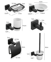 Load image into Gallery viewer, Black Stainless Steel Bathroom Hardware Set
