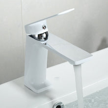 Load image into Gallery viewer, White and chrome classic bathroom faucet
