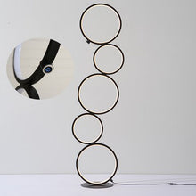 Load image into Gallery viewer, Black Stacked Five Circles Accent floor lamp
