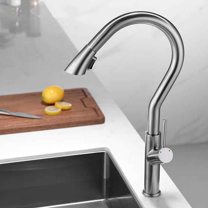 Modern Curved Retractable Kitchen Faucet