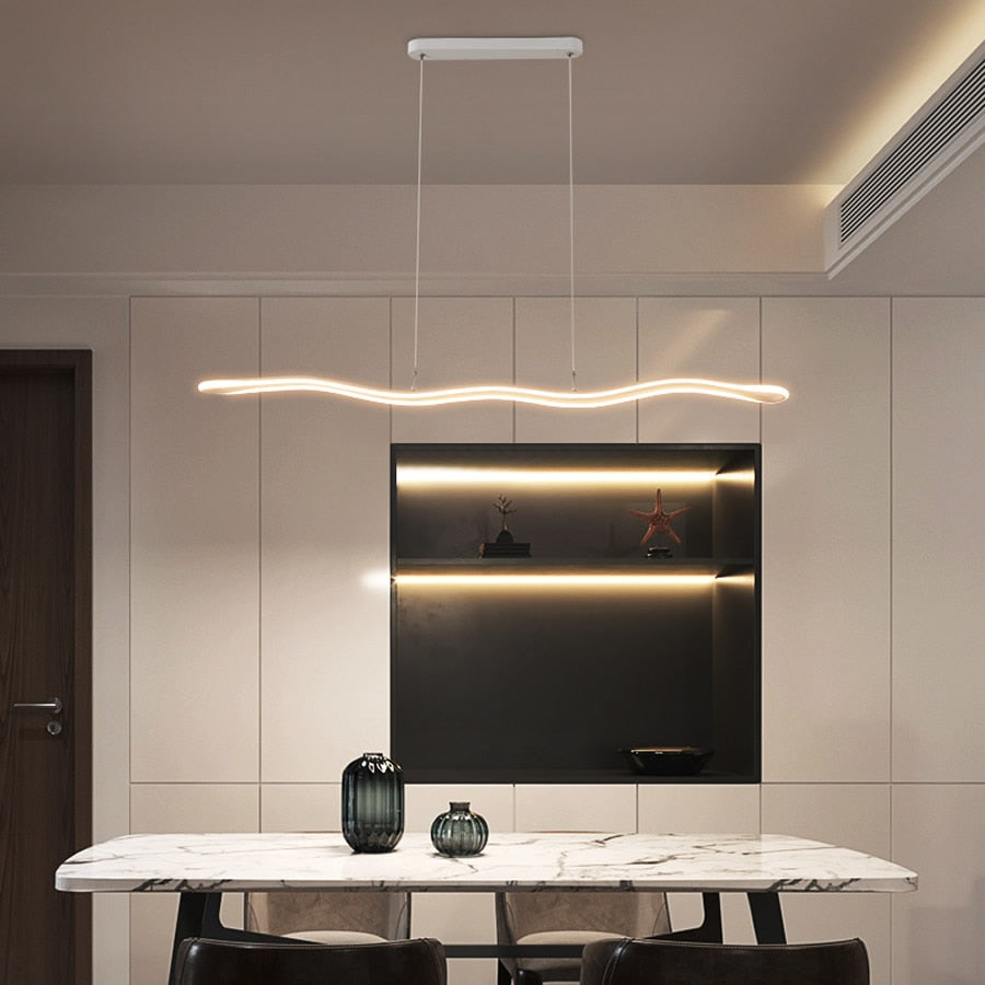 Modern LED Wave Chandelier – Focal Decor